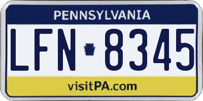 PA license plate LFN8345
