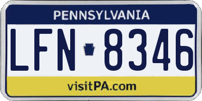 PA license plate LFN8346