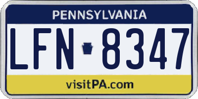 PA license plate LFN8347
