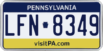 PA license plate LFN8349