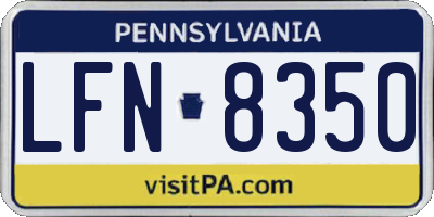 PA license plate LFN8350