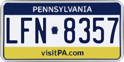 PA license plate LFN8357