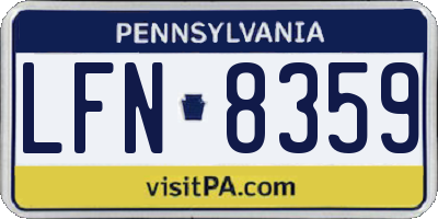 PA license plate LFN8359