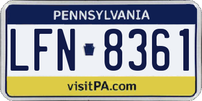 PA license plate LFN8361