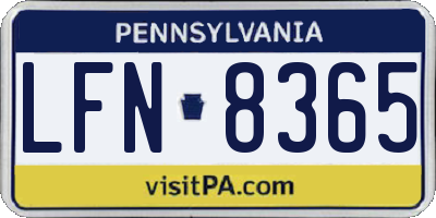 PA license plate LFN8365