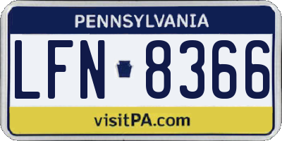 PA license plate LFN8366