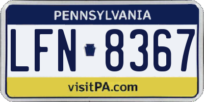 PA license plate LFN8367