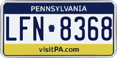 PA license plate LFN8368