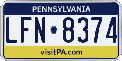 PA license plate LFN8374