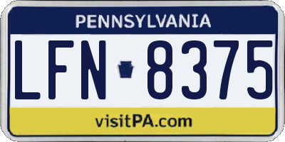 PA license plate LFN8375