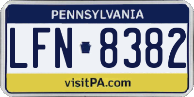 PA license plate LFN8382