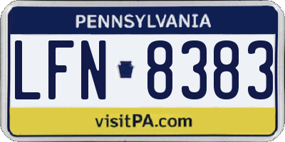 PA license plate LFN8383