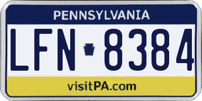 PA license plate LFN8384