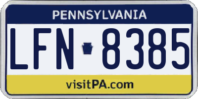 PA license plate LFN8385