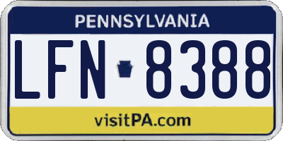 PA license plate LFN8388