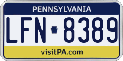 PA license plate LFN8389