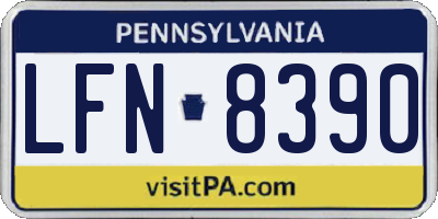 PA license plate LFN8390