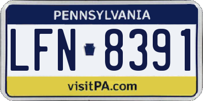 PA license plate LFN8391