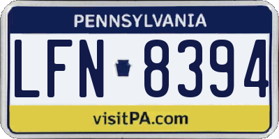 PA license plate LFN8394
