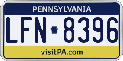 PA license plate LFN8396