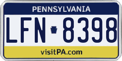 PA license plate LFN8398