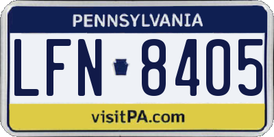 PA license plate LFN8405