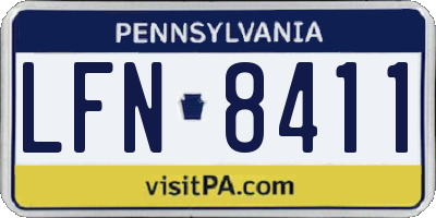 PA license plate LFN8411