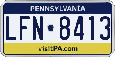 PA license plate LFN8413