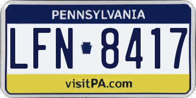 PA license plate LFN8417