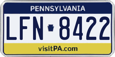 PA license plate LFN8422