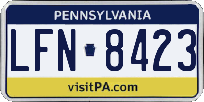 PA license plate LFN8423