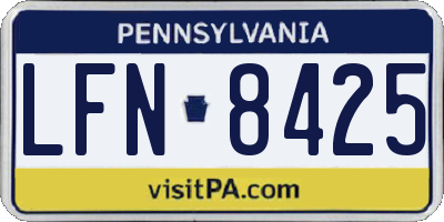 PA license plate LFN8425