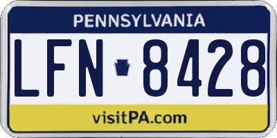 PA license plate LFN8428