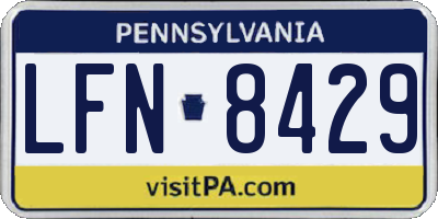 PA license plate LFN8429