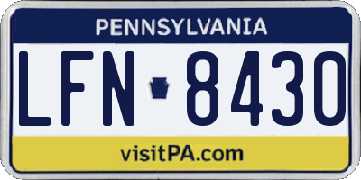 PA license plate LFN8430