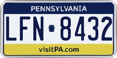 PA license plate LFN8432