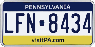 PA license plate LFN8434