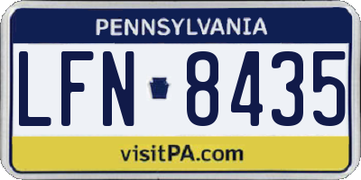 PA license plate LFN8435