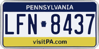PA license plate LFN8437