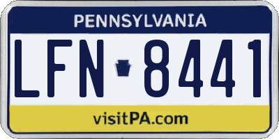 PA license plate LFN8441