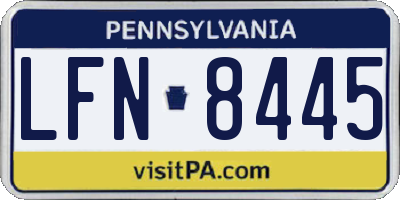 PA license plate LFN8445