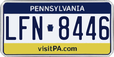 PA license plate LFN8446