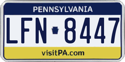 PA license plate LFN8447