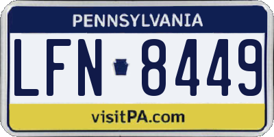 PA license plate LFN8449