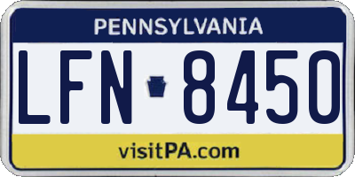PA license plate LFN8450