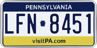 PA license plate LFN8451