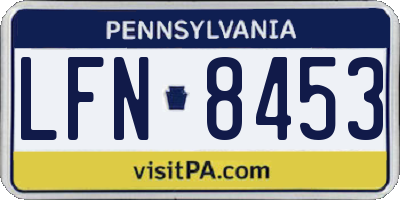 PA license plate LFN8453