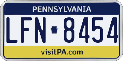 PA license plate LFN8454