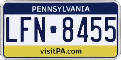 PA license plate LFN8455