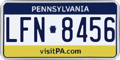 PA license plate LFN8456